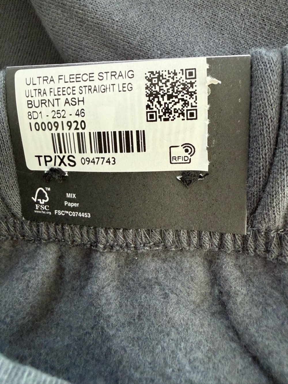 Garage UltraFleece Straight Leg Sweatpants Burnt Ash NWT Size XS - Picture 5 of 7